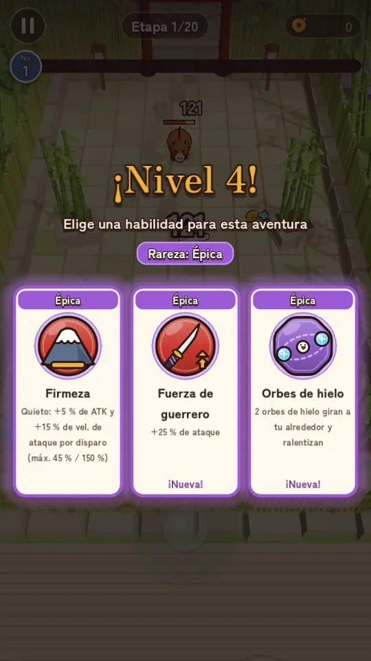 Elección de técnica al subir de nivel